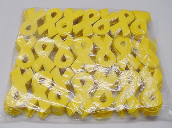Yellow Cancer Ribbon 3" Stacked Tissue