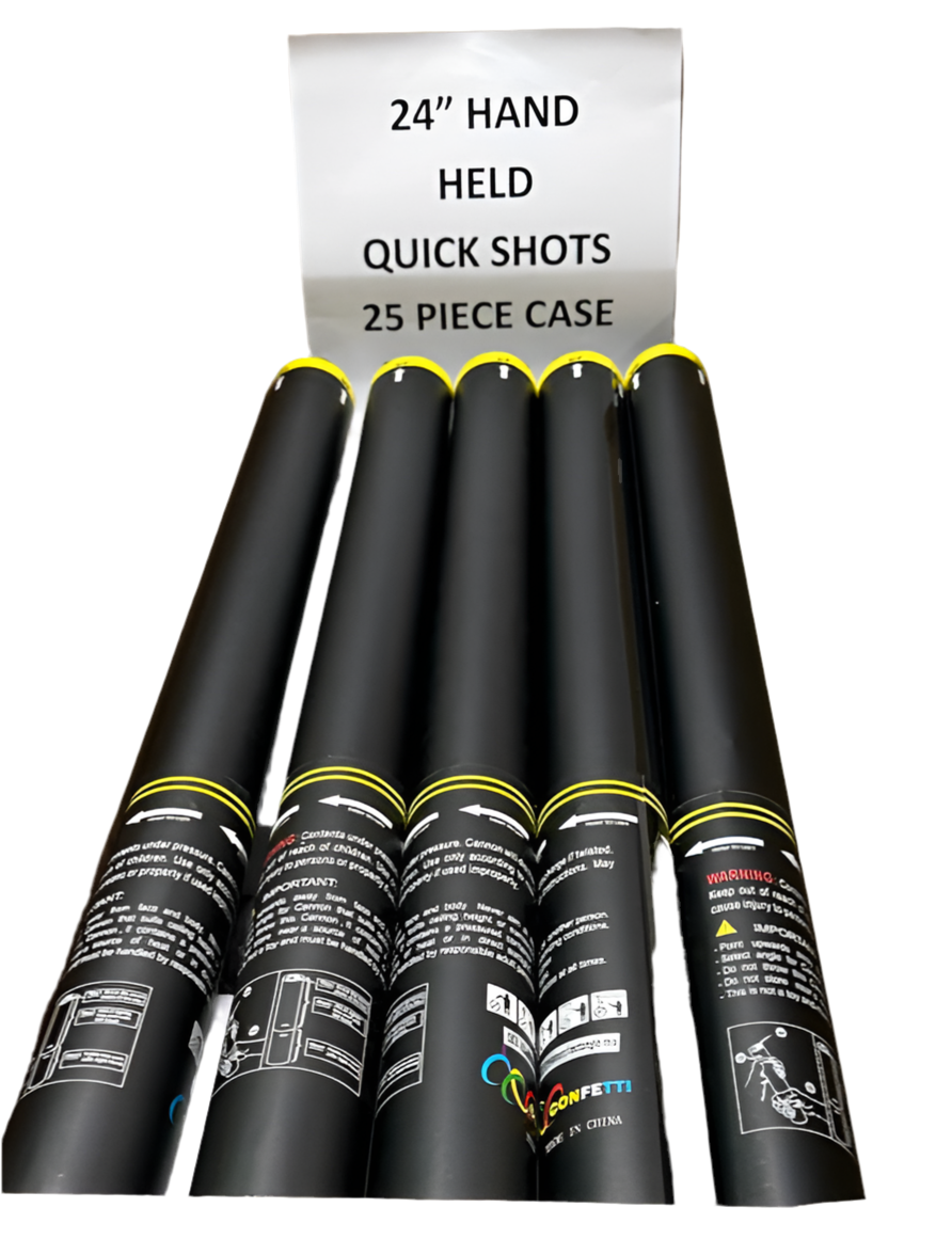 Quick Shot Handheld Disposable Cannon - 24" Large Shot Case (25pcs)